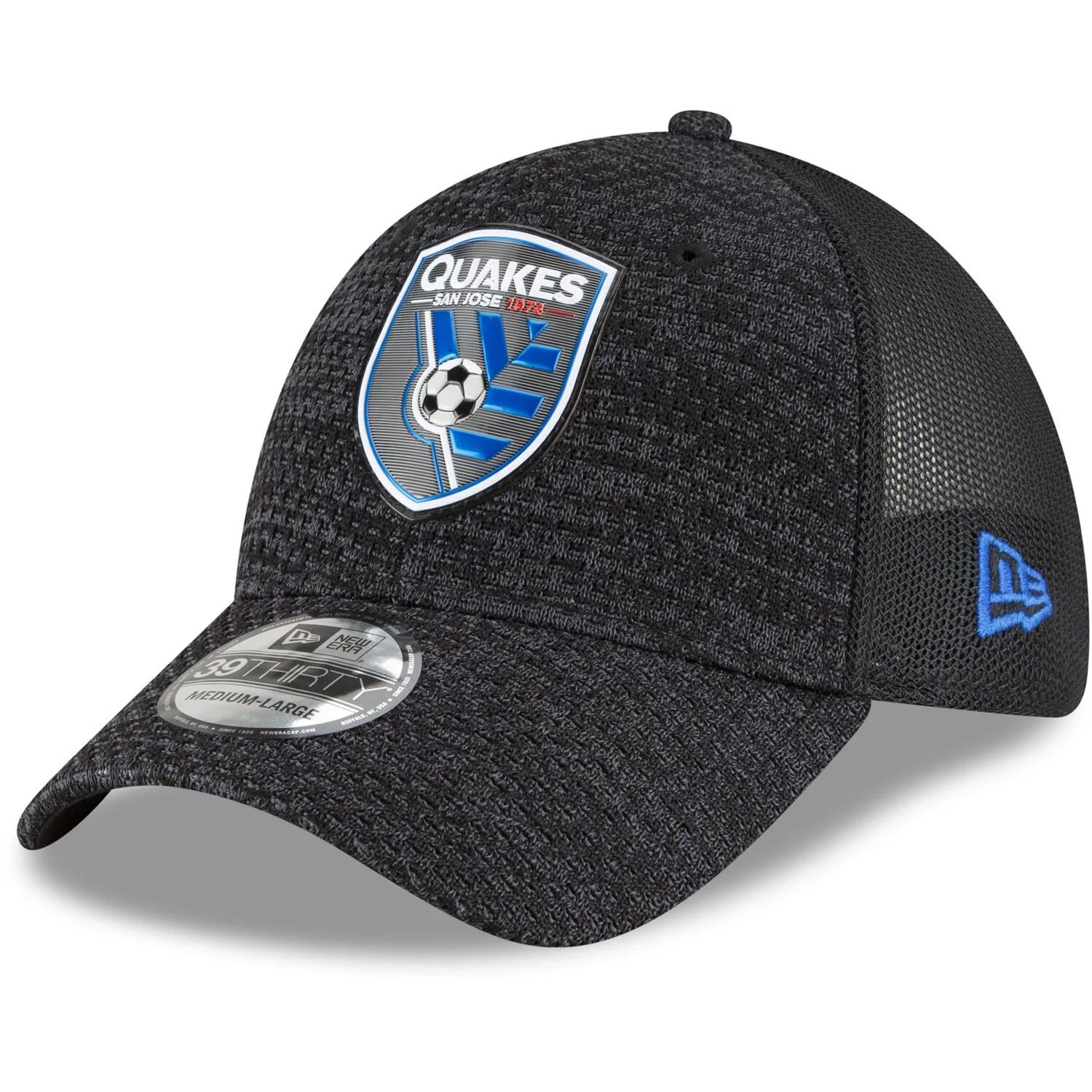 

Мужская черная гибкая кепка New Era San Jose Earthquakes Kick-Off 39THIRTY