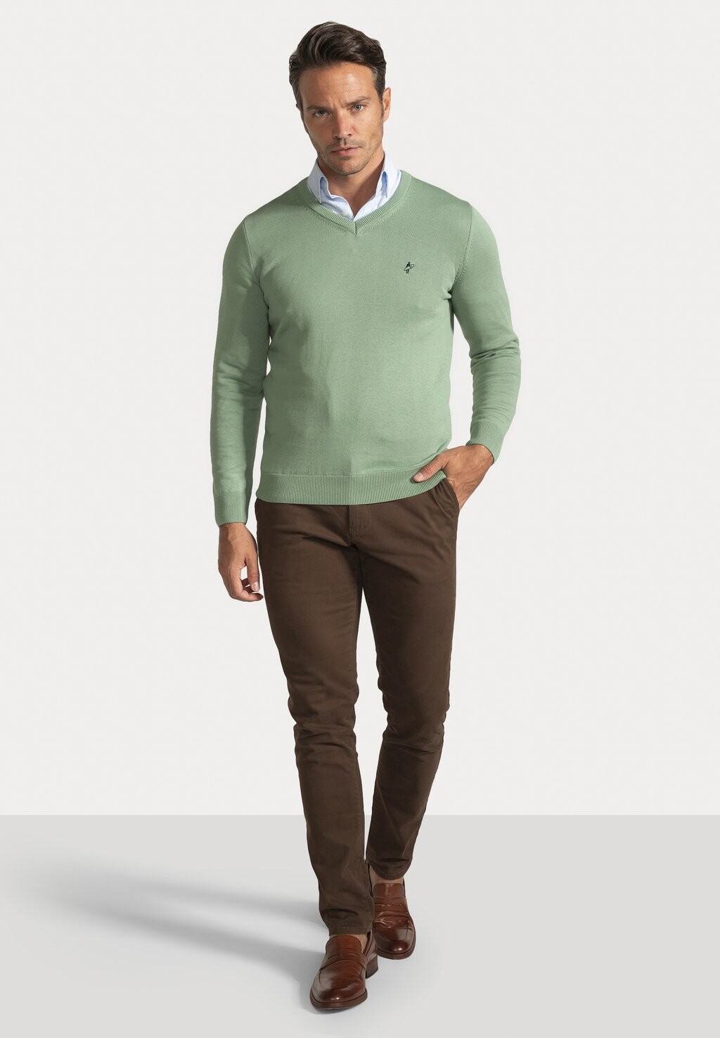 

Свитер 2 Pack V Neck Jacey Quinn, цвет green melange dark navy