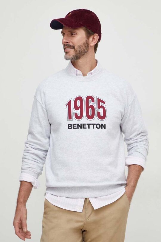 

Хлопковая толстовка United Colors of Benetton, серый