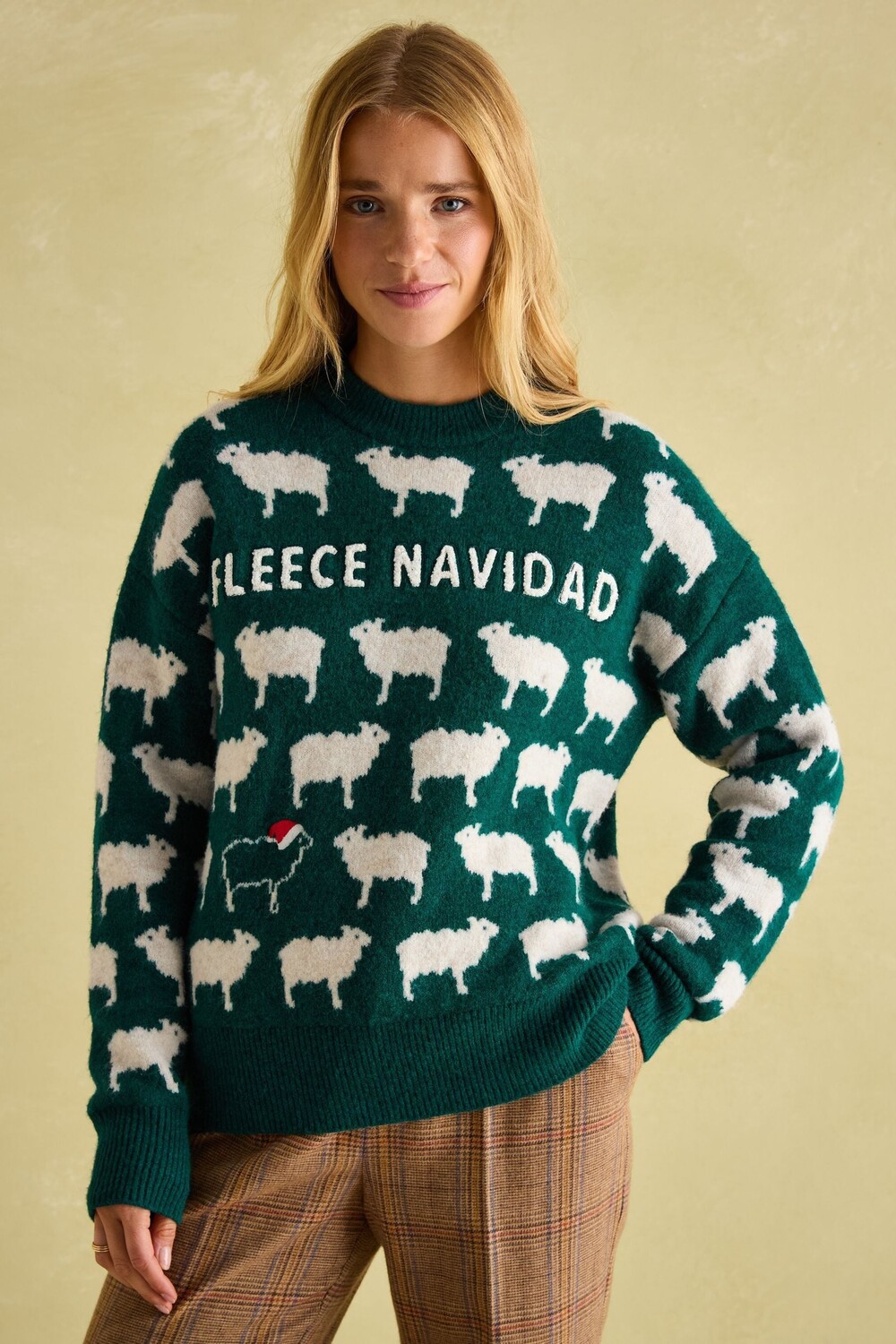 

Рождественский джемпер Navidad из флиса Joules, зеленый