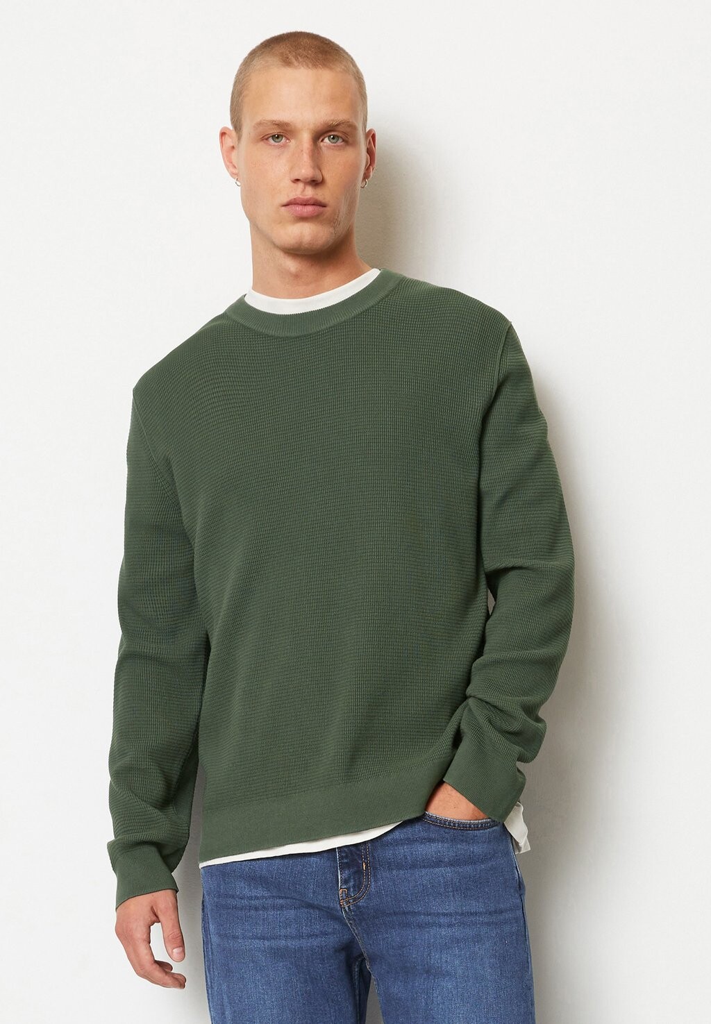 

Свитер Crew Neck Mini Structure Garment Dye Marc O'Polo DENIM, цвет tangled vines