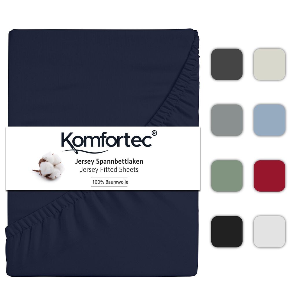 

Простыня трикотажная Komfortec 160х200 см, 100% хлопок, темно-синего цвета