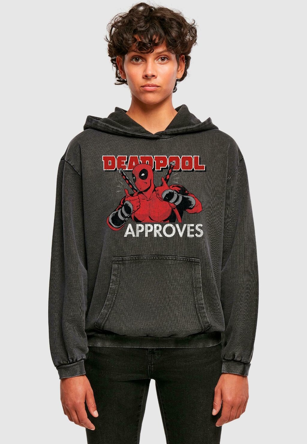 

Толстовка с капюшоном DEADPOOL APPROVES ACID WASHED ABSOLUTE CULT, черный