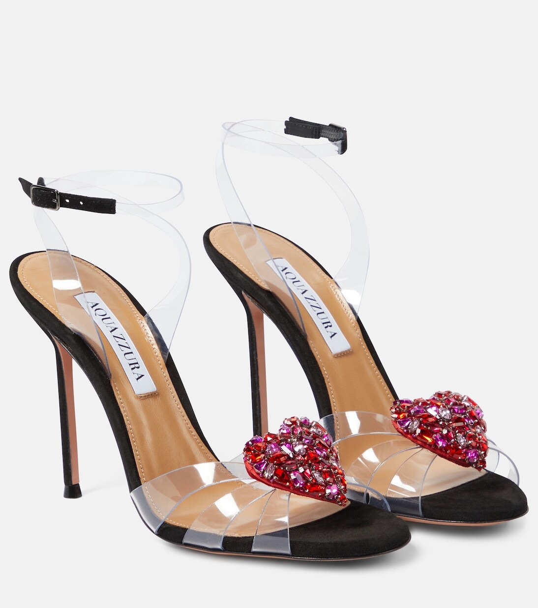 

Босоножки love me из пвх с кристаллами Aquazzura, черный