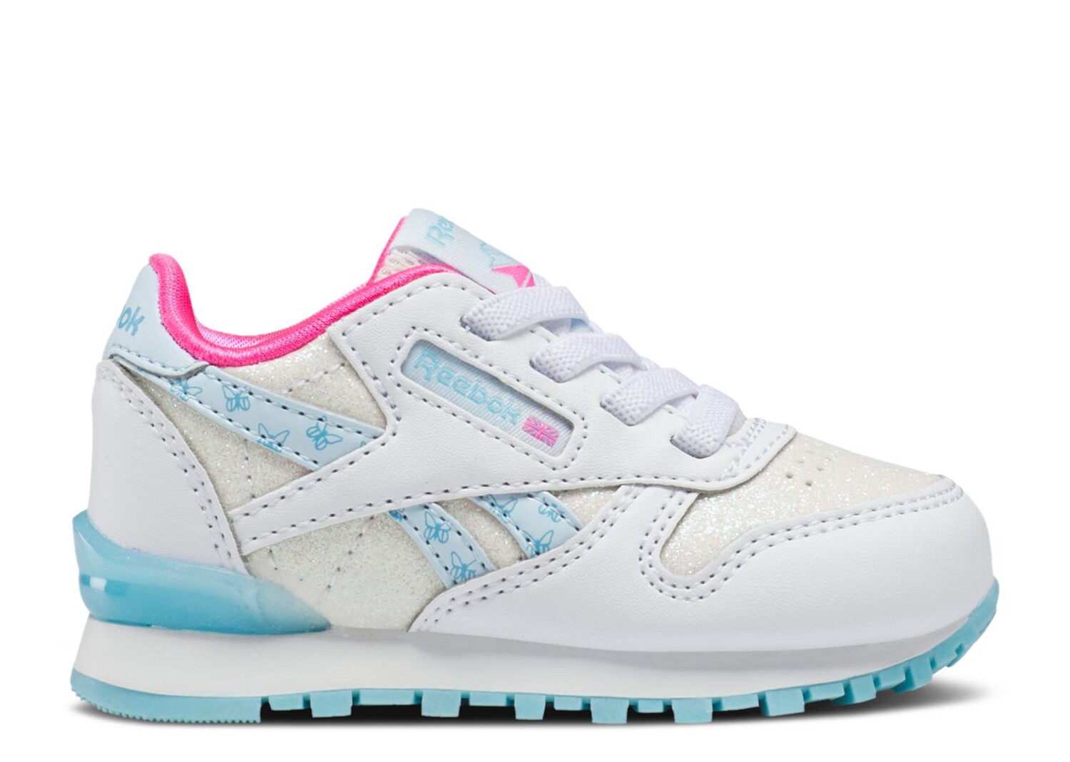 Кроссовки Reebok Classic Leather Step 'N' Flash Toddler 'Butterfly Glitter - White', розовый