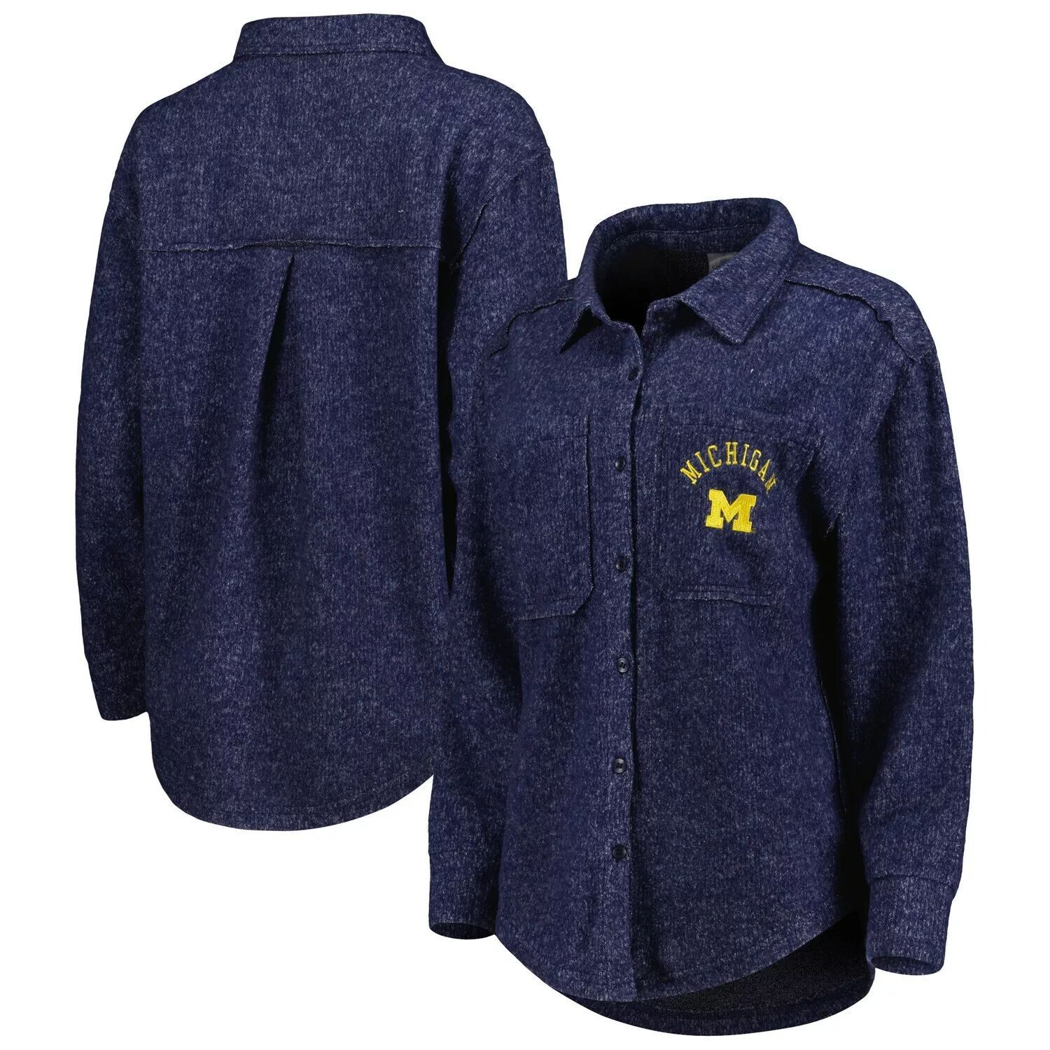 

Женская темно-синяя куртка на пуговицах Gameday Couture Michigan Wolverines Switch It Up Tri-Blend