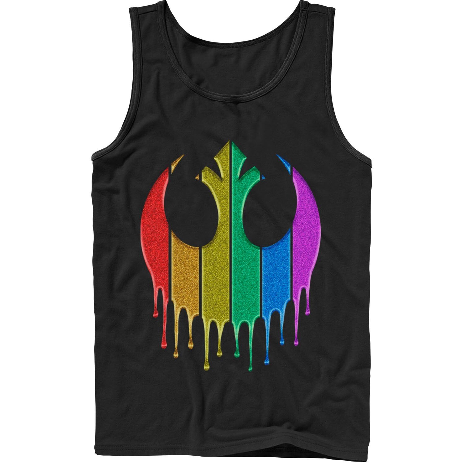 

Мужская майка с радужным блестящим логотипом Star Wars Pride Rebel Licensed Character, Черный