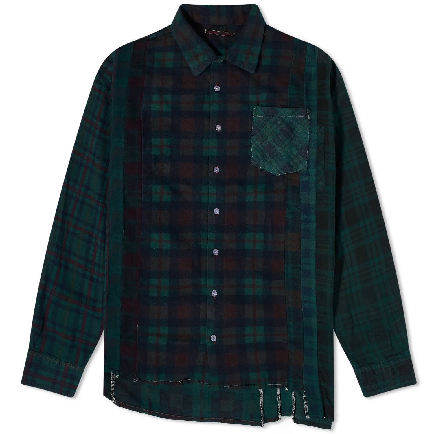 

Рубашка Needles 7 Cuts Wide Over Dyed Flannel, зеленый