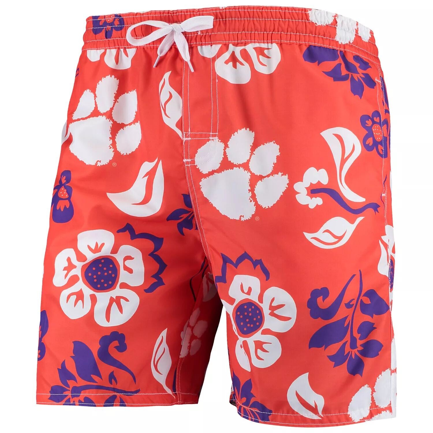 

Мужские плавки Wes & Willy Orange Clemson Tigers Volley с цветочным принтом