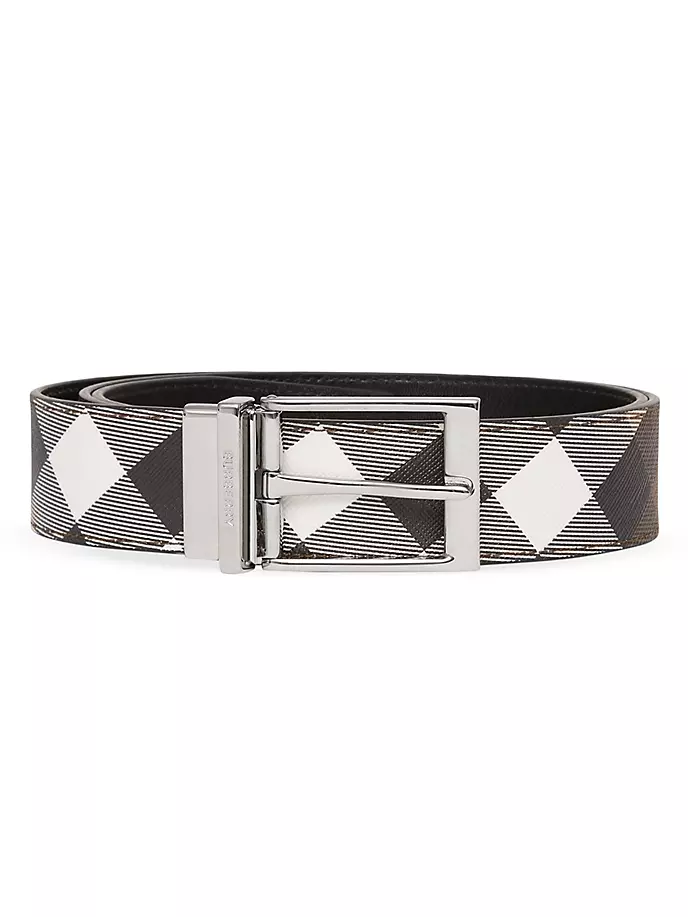 

Двусторонний ремень в клетку Louis35 Burberry, цвет dark birch brown silver