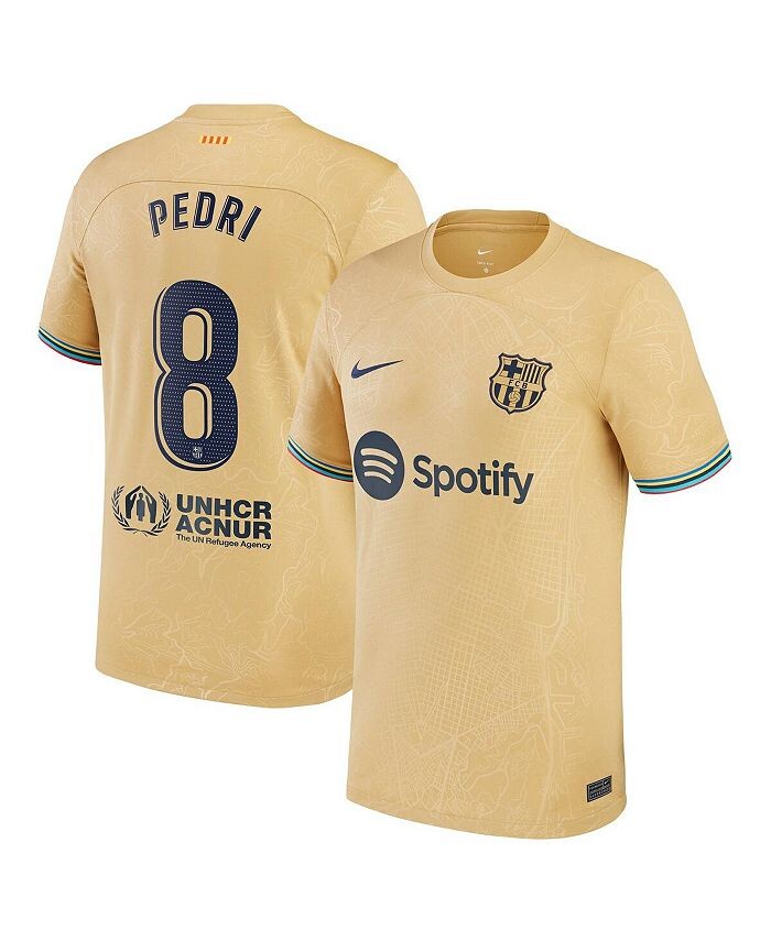 

Мужская выездная майка Pedri Gold Barcelona 2022/23 Replica Player Nike, золото