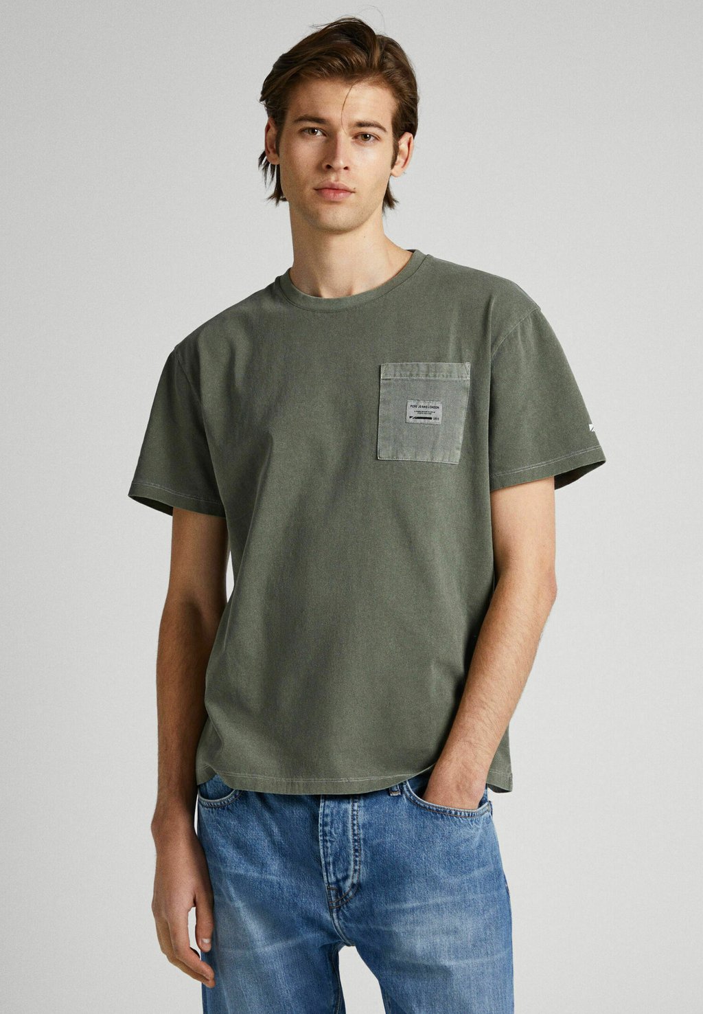 

Футболка базовая Basic Oxford Pepe Jeans, цвет olive green