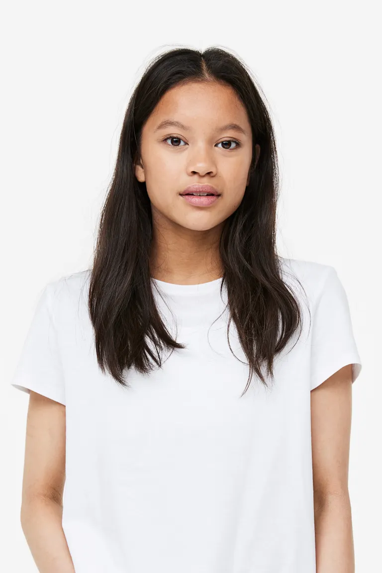 Комплект из 3 хлопковых футболок H&M, белый комплект из трех футболок с круглым вырезом 3 мес 60 см разноцветный