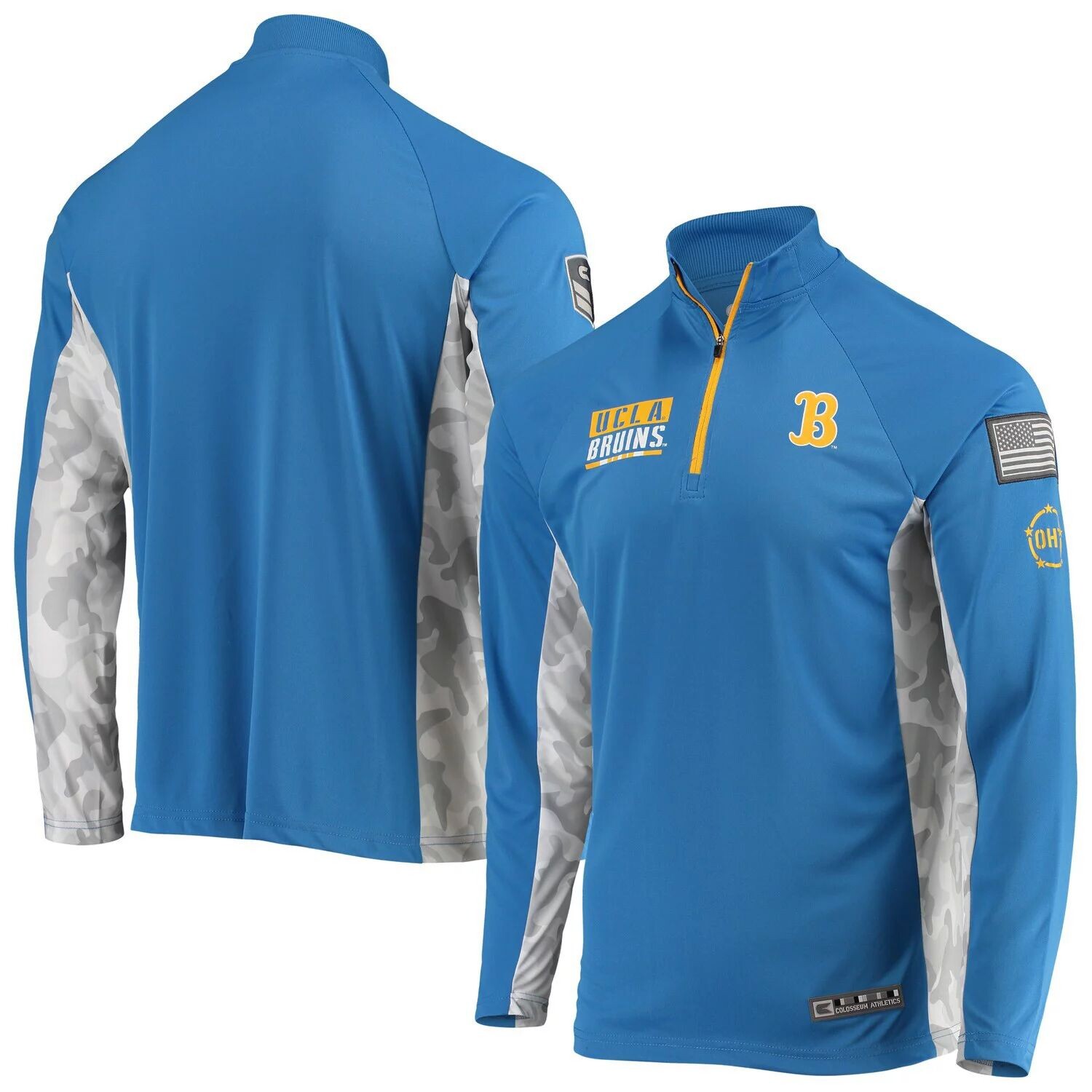 

Мужская синяя куртка реглан с молнией 1/4 UCLA Bruins OHT Military Appreciation Snow Cruise Colosseum