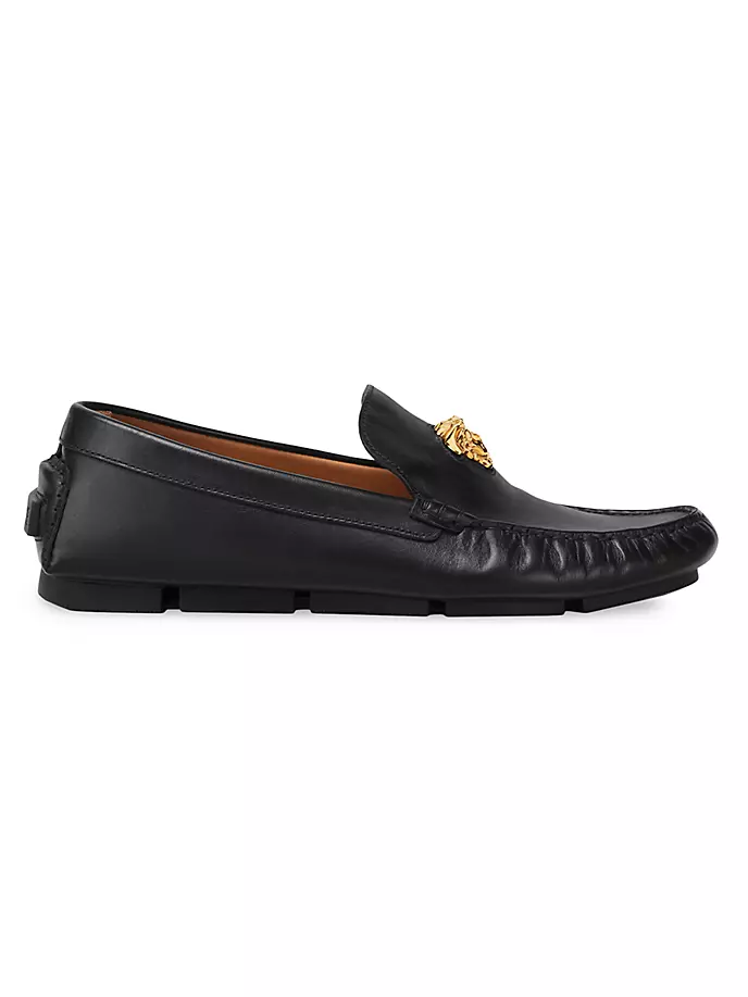

Кожаные лоферы для вождения Versace, черный