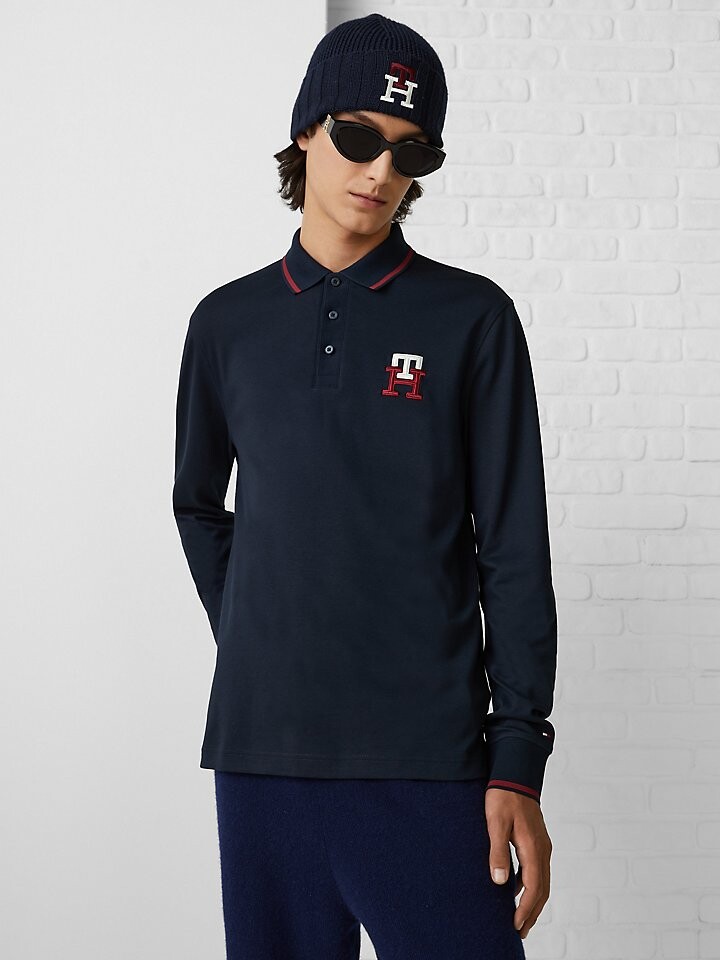 

Поло узкого кроя с длинными рукавами Tommy Hilfiger Monogram