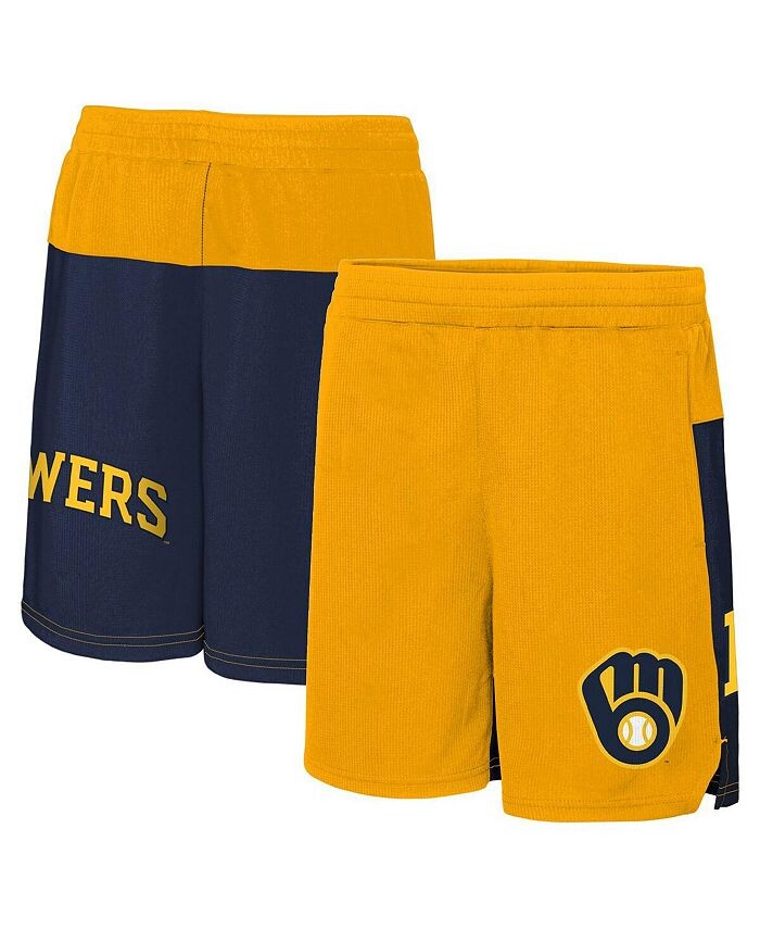 

Золотые эластичные шорты Milwaukee Brewers для мальчиков и девочек Big Boys and Girls 7th Inning Outerstuff, золотой