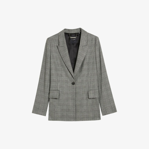 

Блейзер jommia в клетку из смесовой шерсти Ted Baker, черный