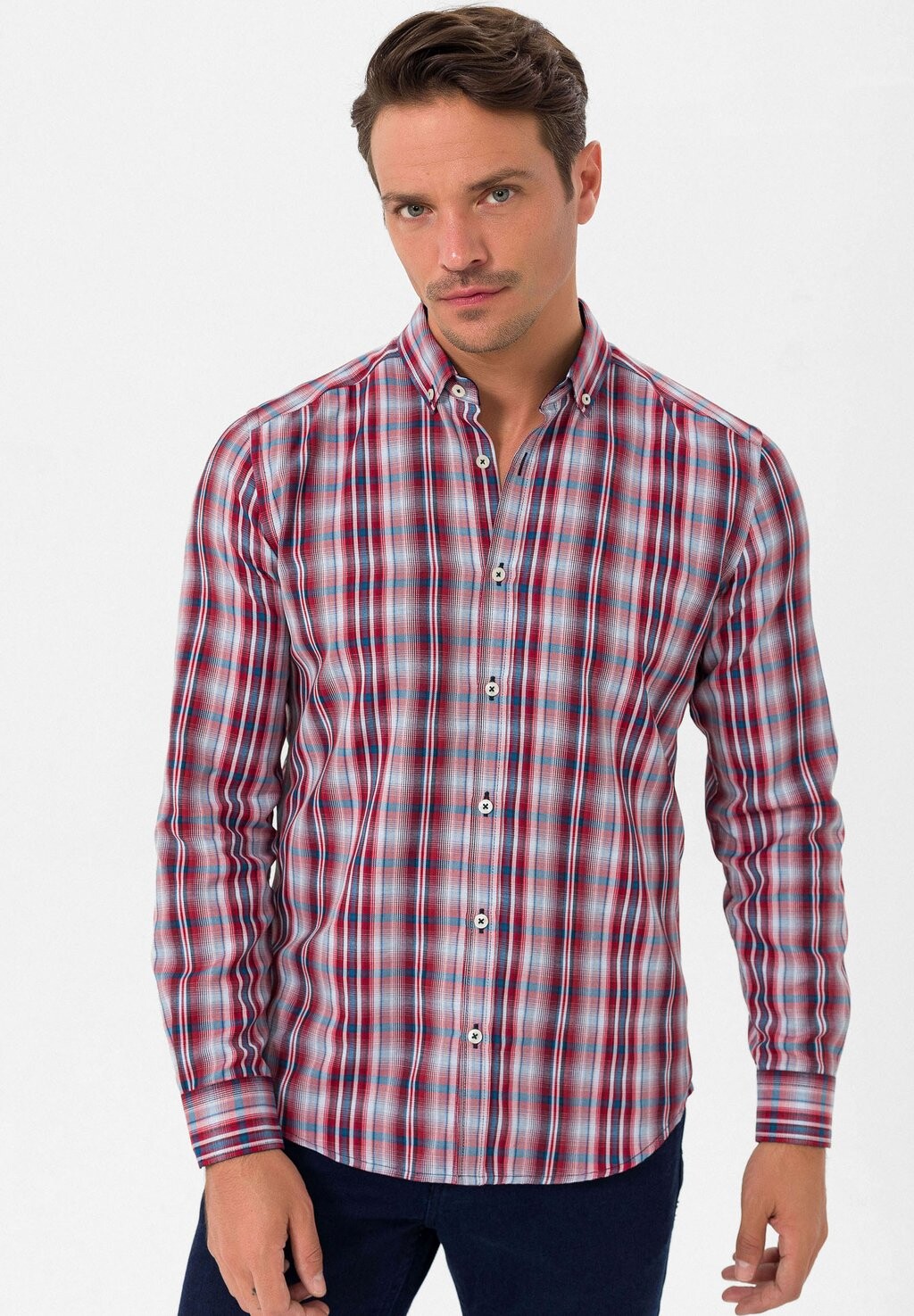 

Рубашка Plaid Regular Fit Felix Hardy, цвет bordeaux