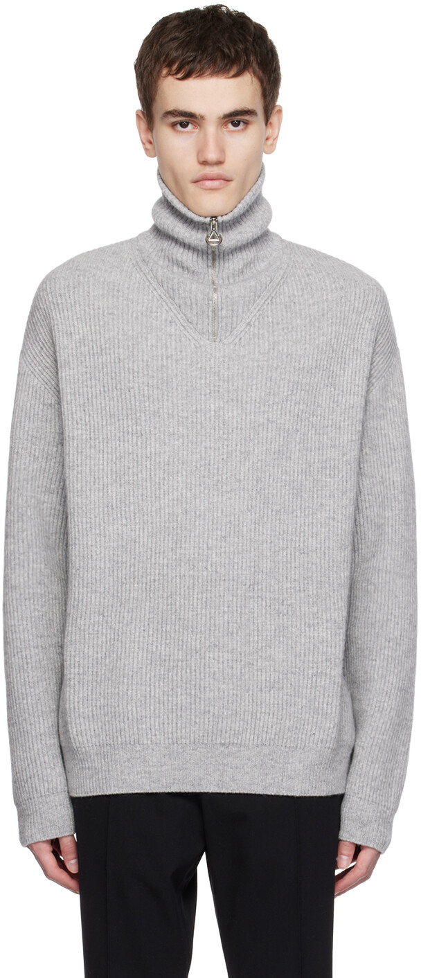 

Серый свитер с полумолнией до половины Solid Homme