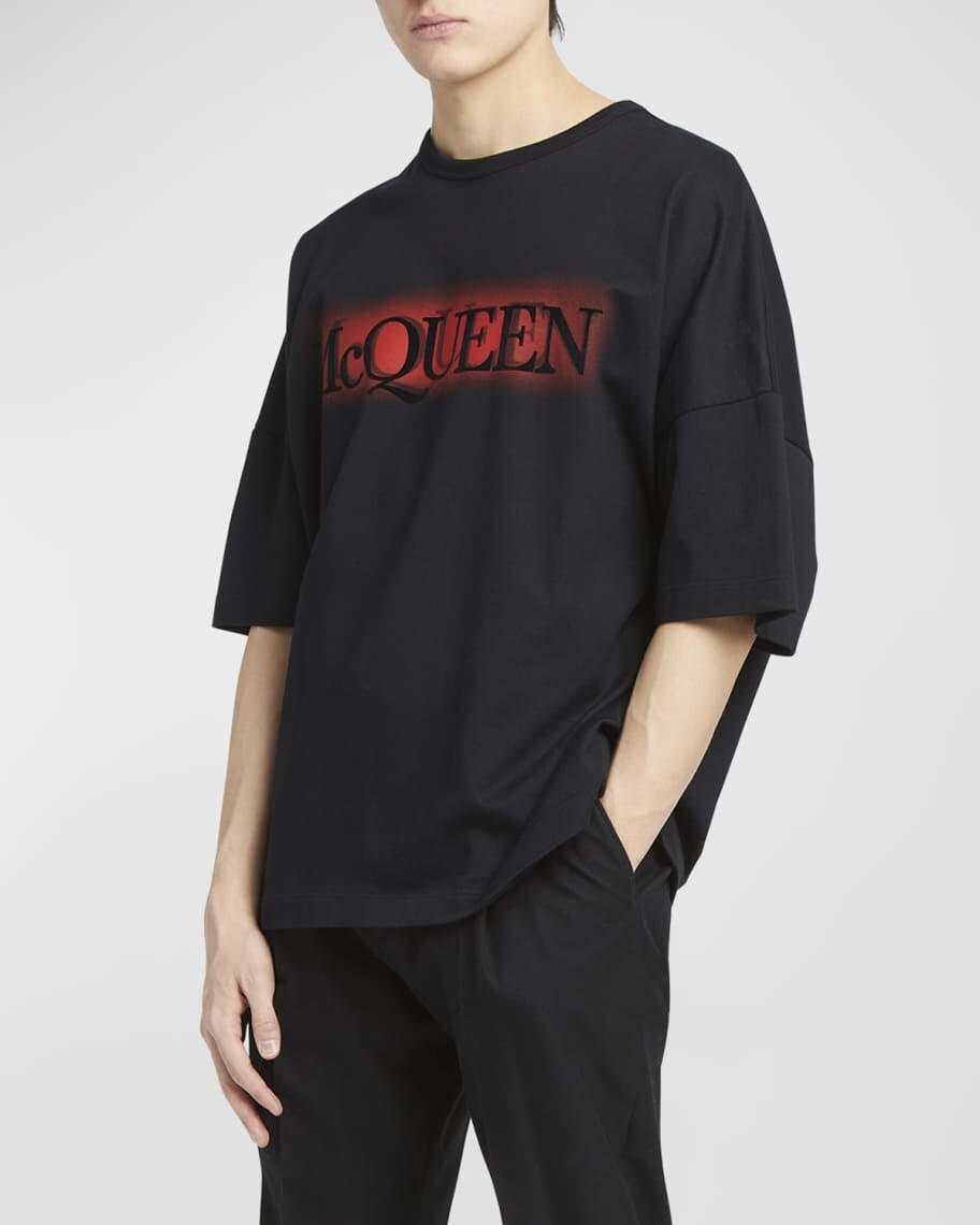 

Мужская футболка с логотипом Glow Alexander McQueen, Черный