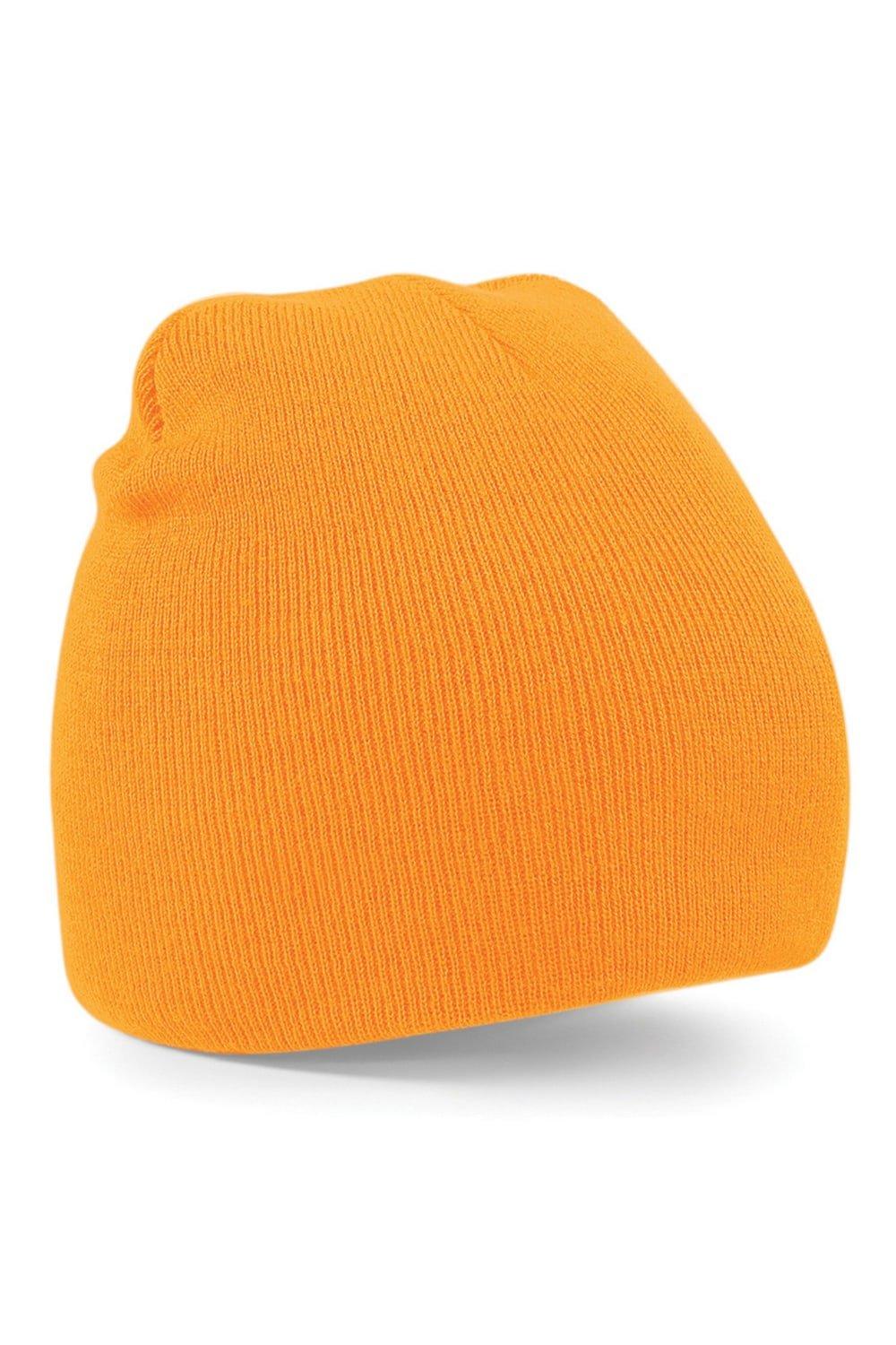 Простая базовая вязаная зимняя шапка-бини Beechfield, оранжевый