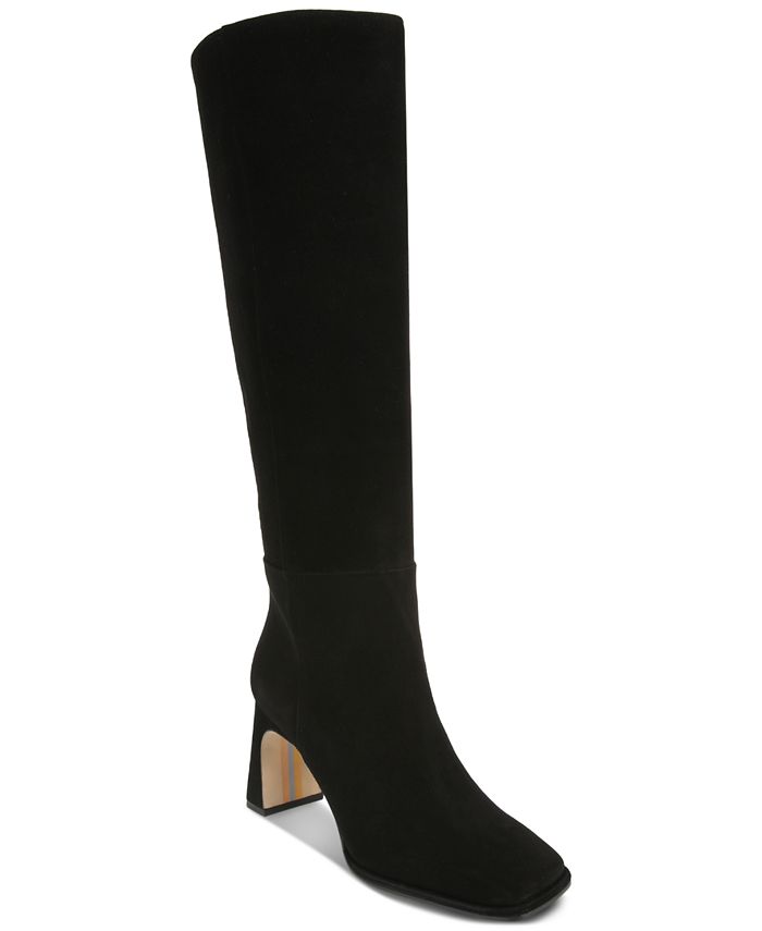 Женские классические ботинки Issabel на широком каблуке с квадратным носком и скульптурным каблуком Sam Edelman, черный