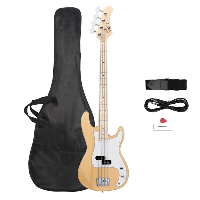 цена Басс гитара Glarry Burlywood GP Ⅱ Upgrade Electric Bass Guitar