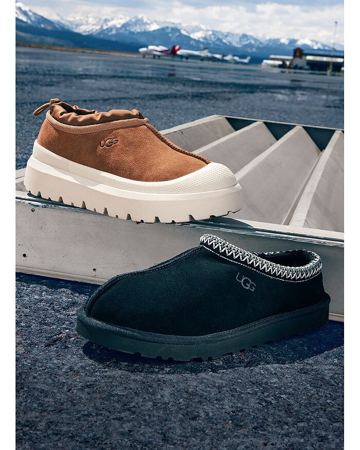 

Мужские тапочки UGG Tasman из замши и овчины, черный