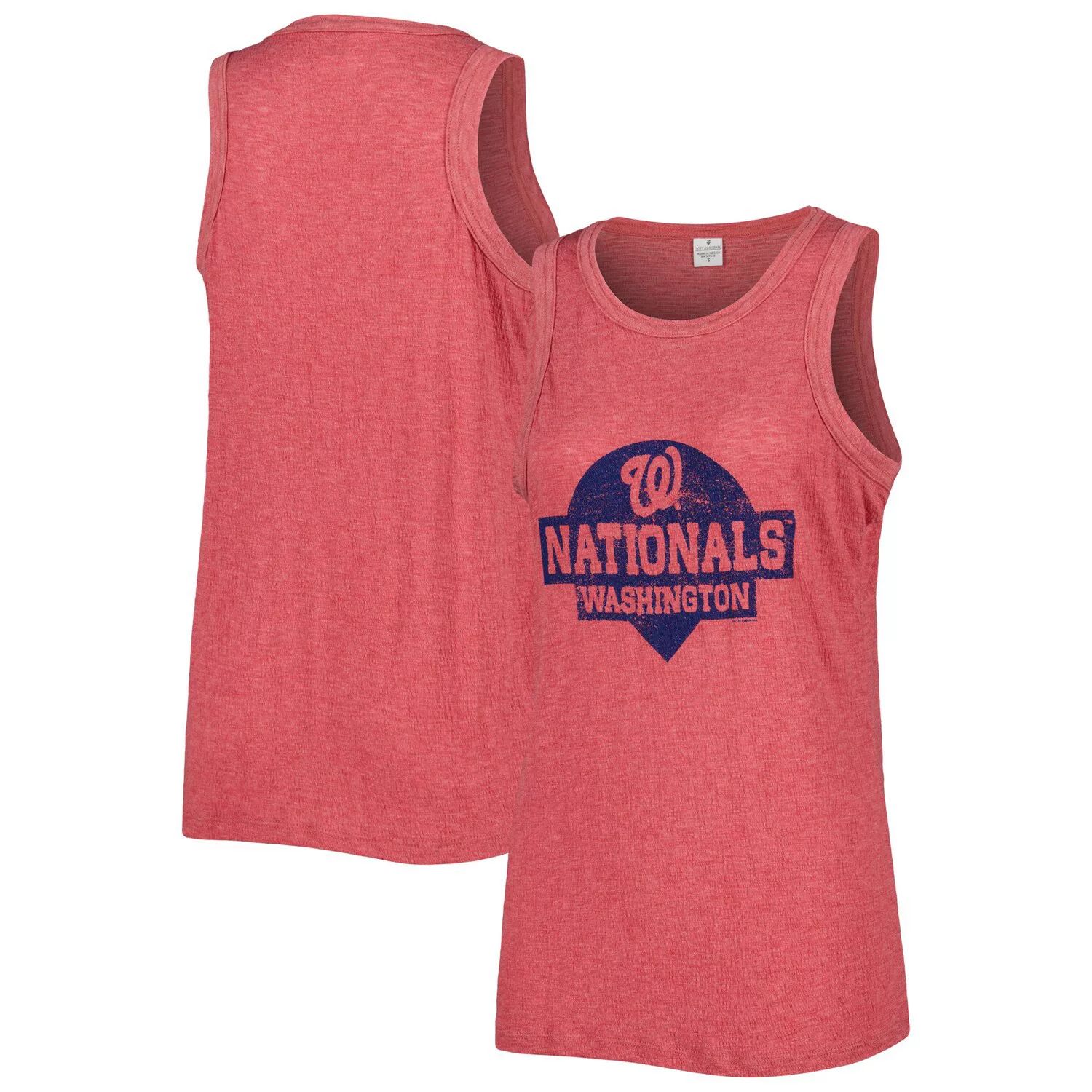 

Женская мягкая, как виноградно-красная майка Washington Nationals Tri-Blend