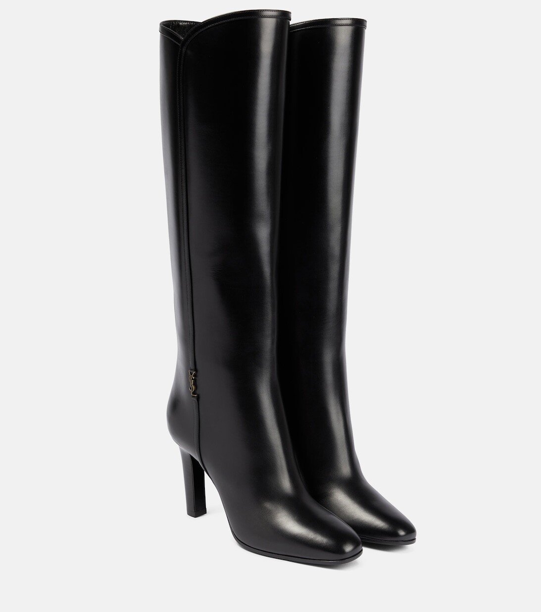 

Высокие кожаные сапоги Jane 90 Saint Laurent, черный