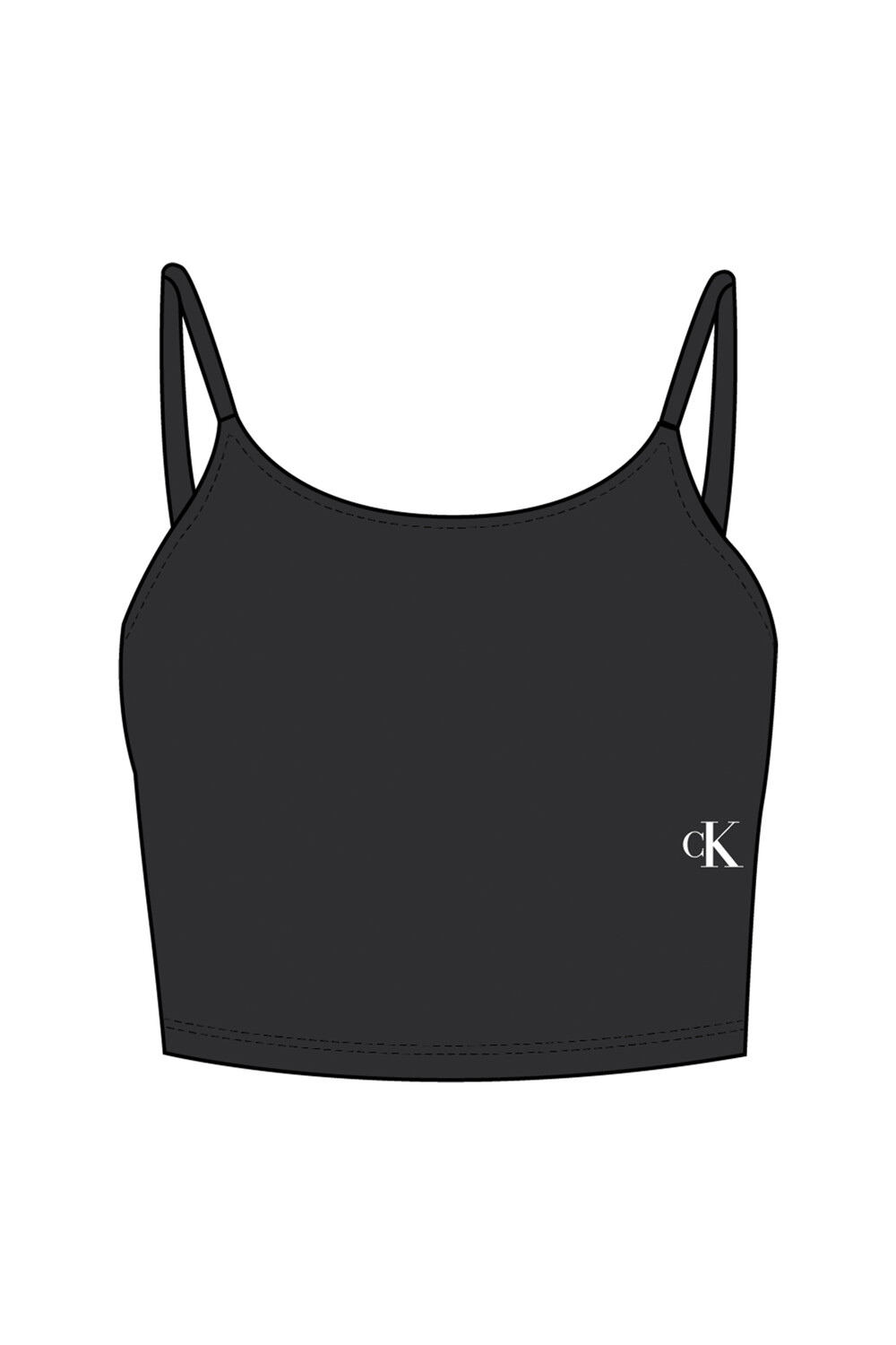 

Топ в рубчик с бретелями Calvin Klein, черный