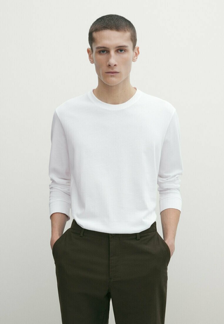 

Футболка с длинным рукавом Massimo Dutti, белая, Белый