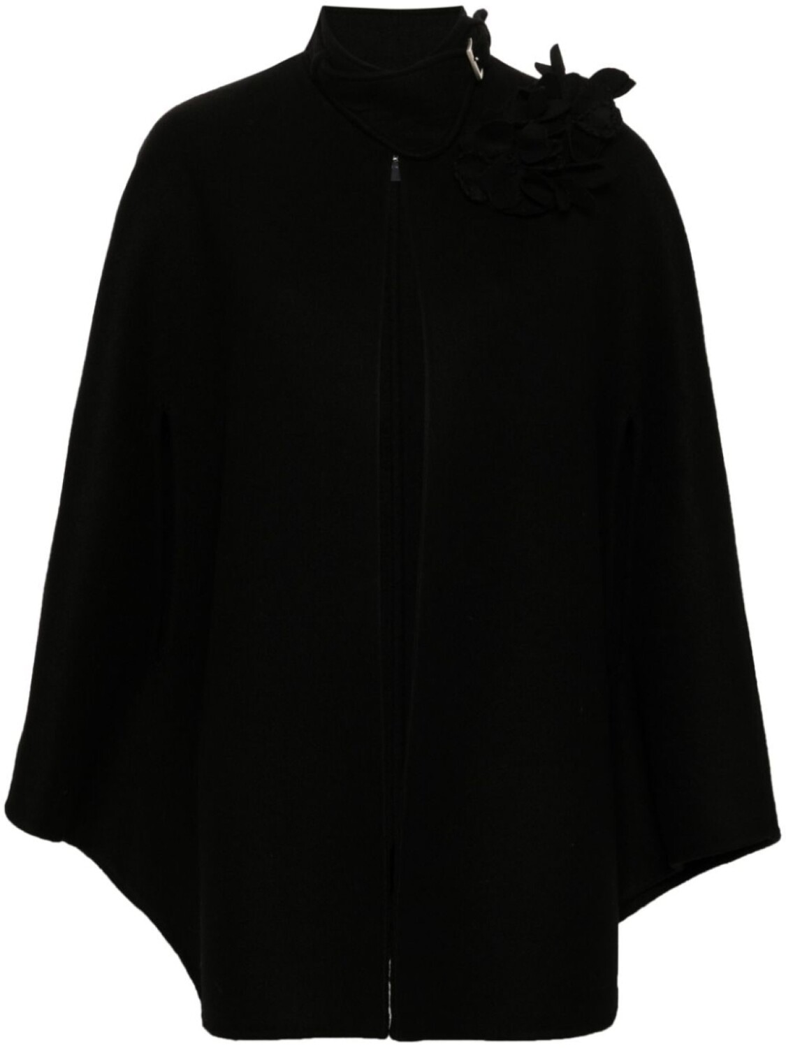 

Ermanno Scervino кейп с цветочной аппликацией, черный