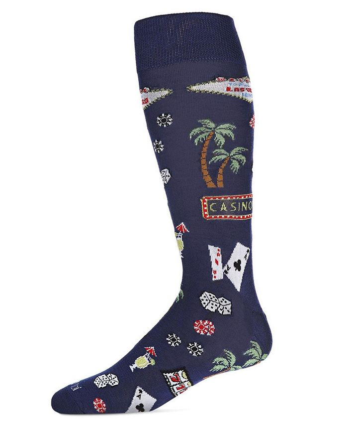 мужские носки new york rayon from bamboo novelty crew socks memoi Мужские носки Viva Las Vegas Rayon from Bamboo Novelty Crew Socks MeMoi, синий