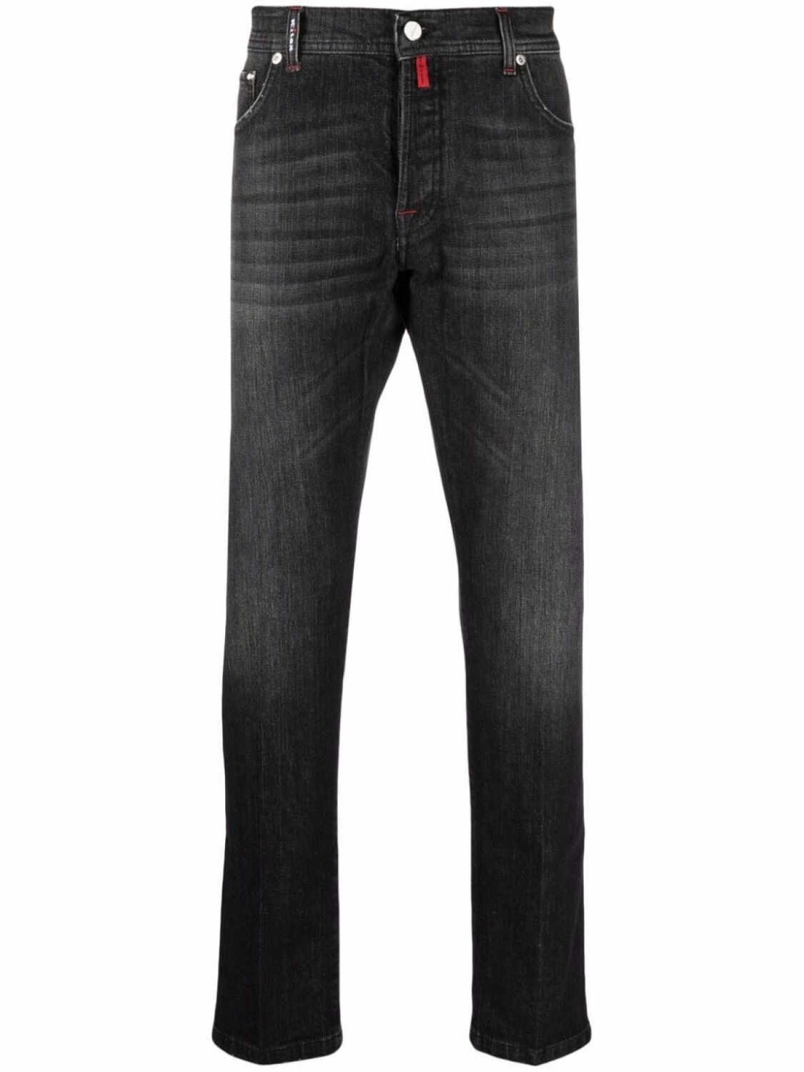 

Kiton джинсы с нашивкой-логотипом, черный