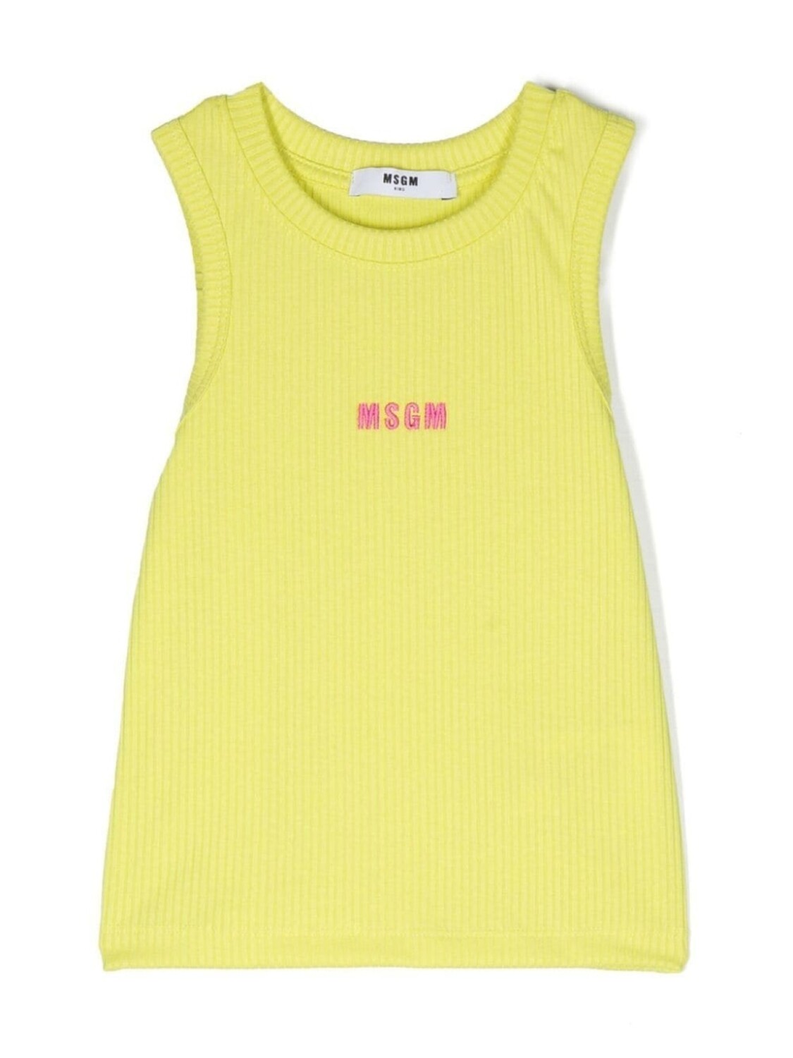 

MSGM Kids топ в рубчик с вышитым логотипом, желтый