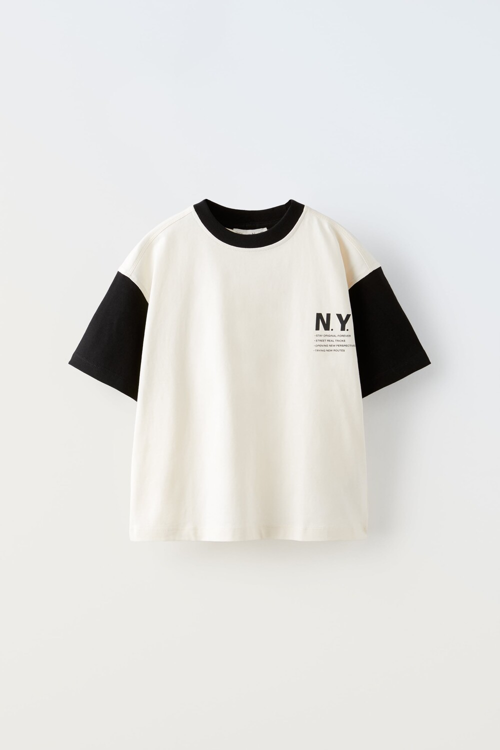 

Контрастная футболка Zara, бежевый