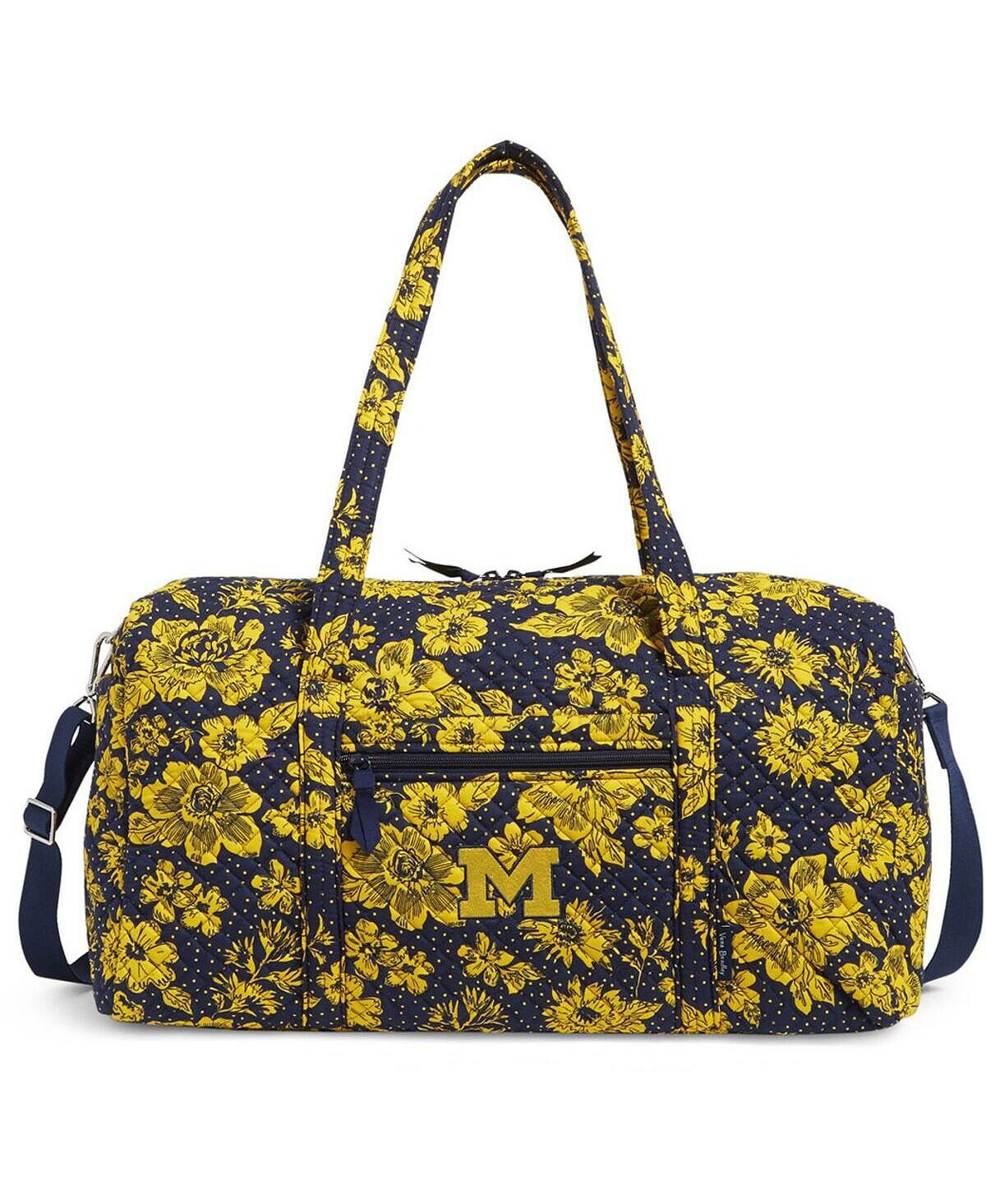 

Мужская и женская большая дорожная спортивная сумка Michigan Wolverines Rain Garden Vera Bradley