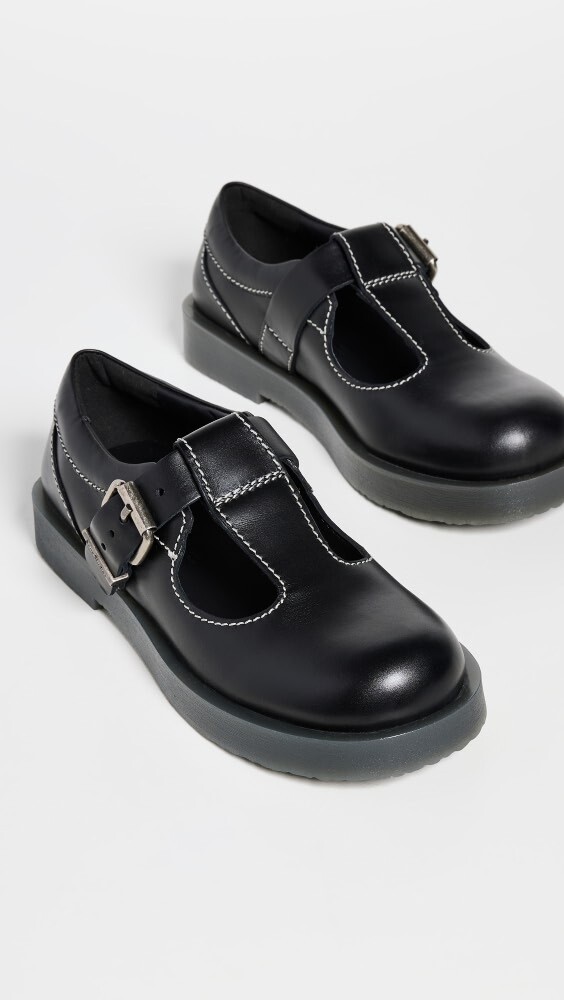 

Балетки Acne Studios Leather Buckle, черный