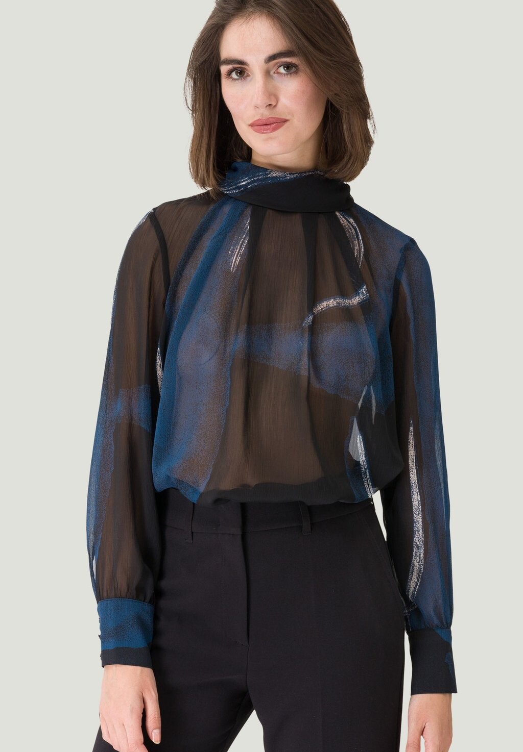 

Блузка MIT PRINT zero, цвет blackdark blue