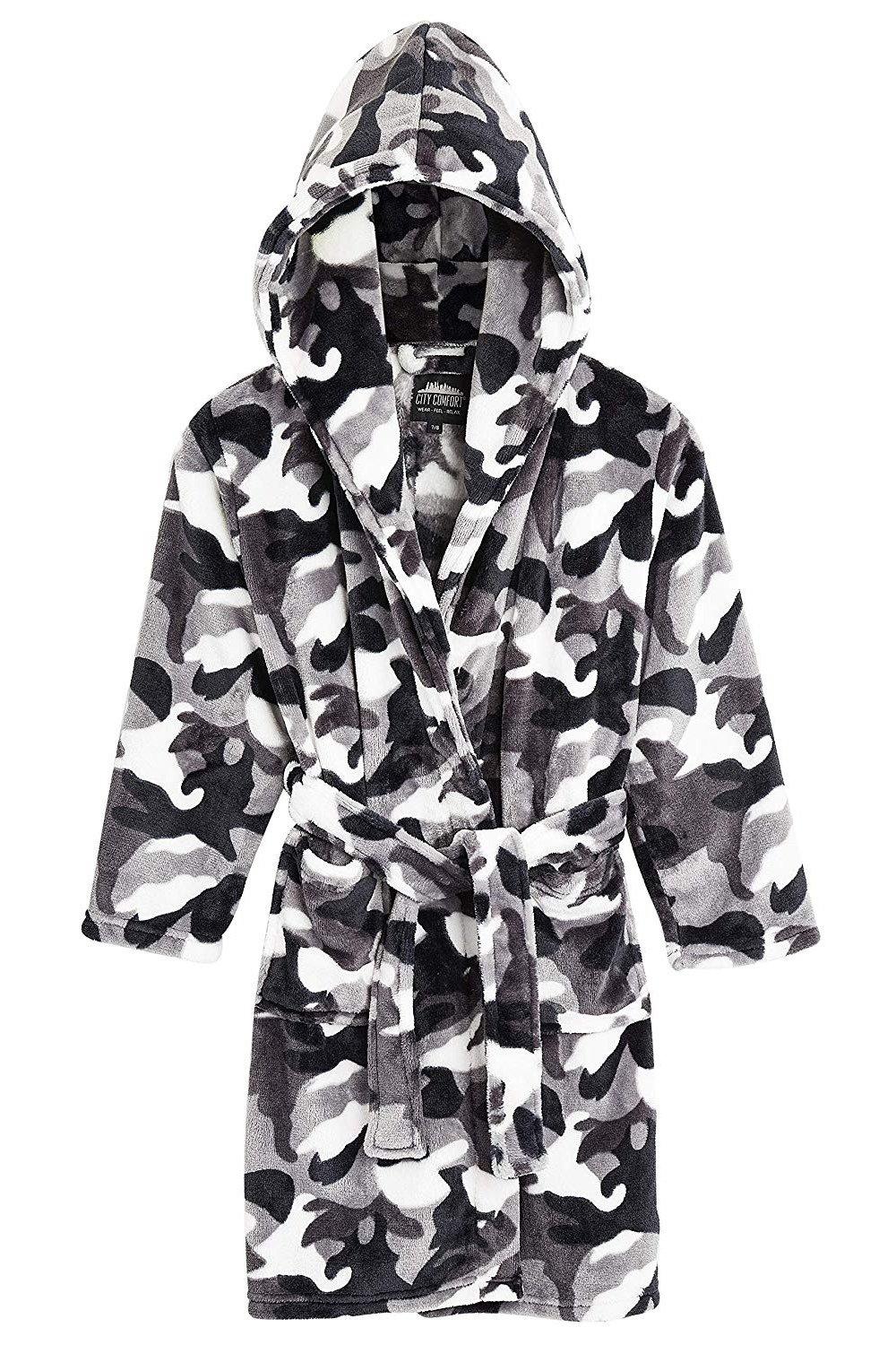 Пышный халат с капюшоном CityComfort, серый цена и фото