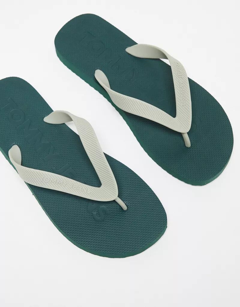 Зеленые пляжные сандалии Tommy Jeans