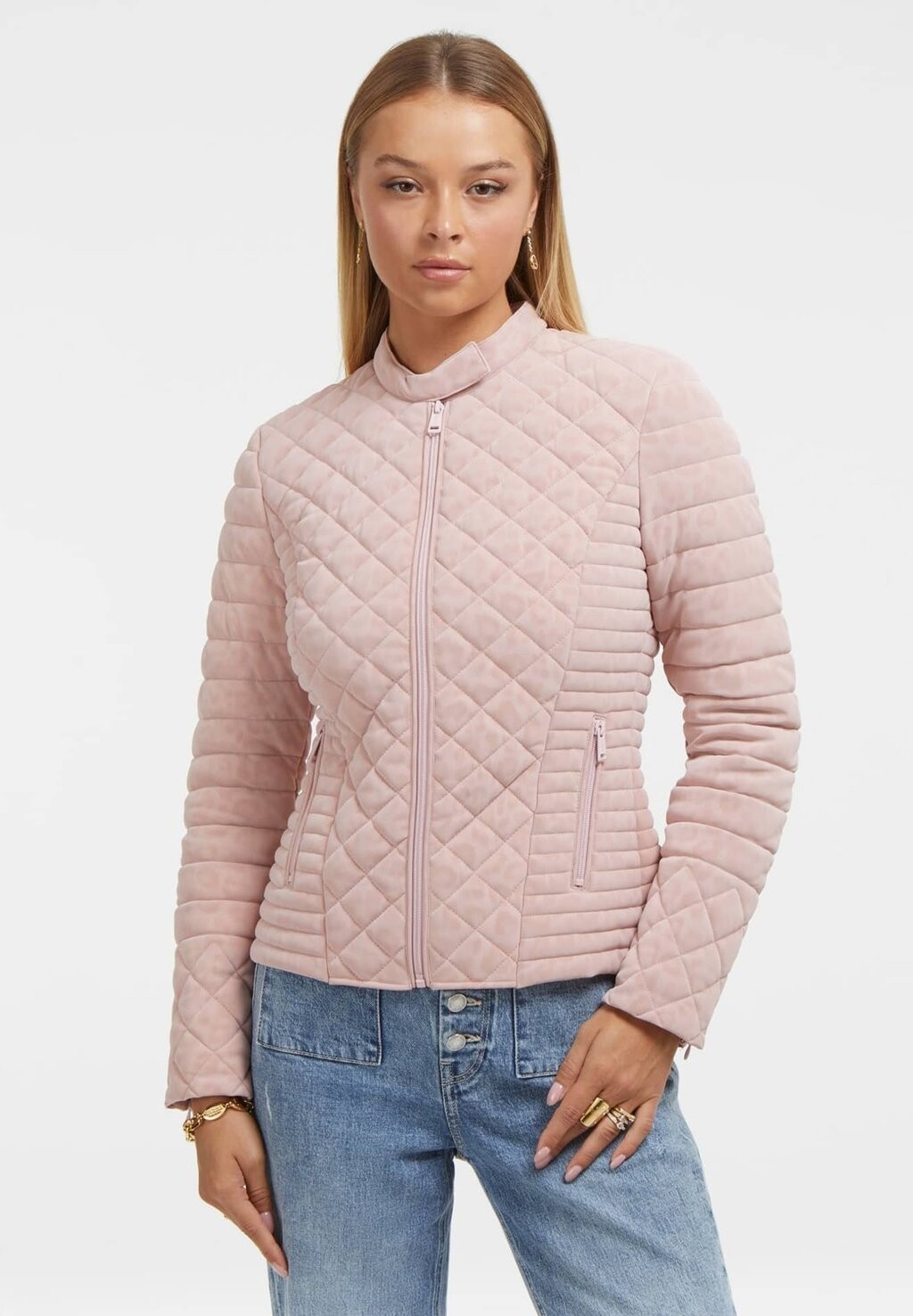 

Куртка Винтер Guess STEPP MIT ANIMAL PRINT, розовый