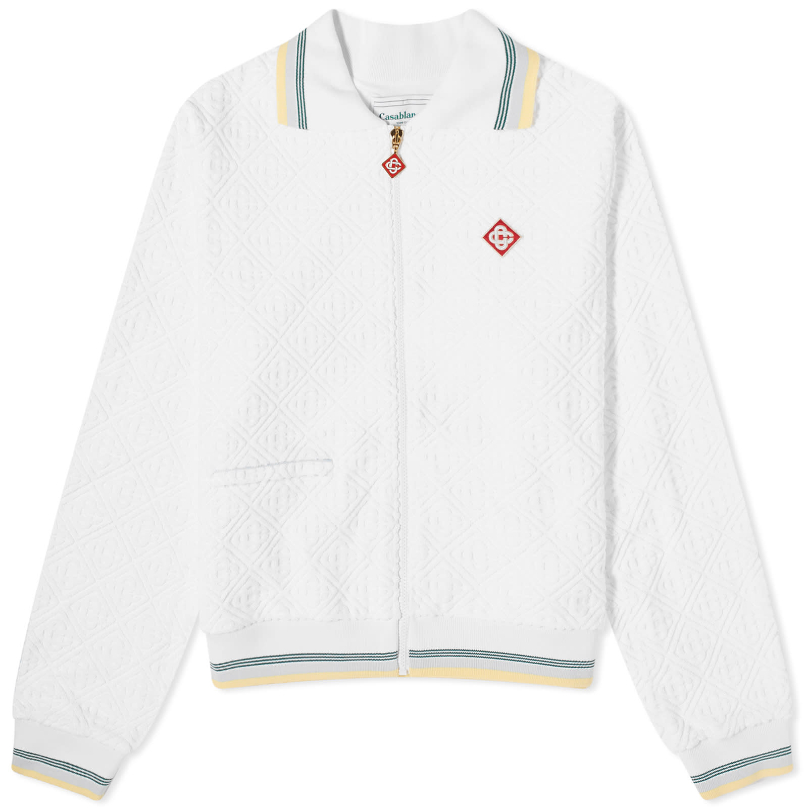 Куртка Casablanca Monogram Towelling Track, белый рубашка из легкой полосатой ткани с вышитым логотипом s синий