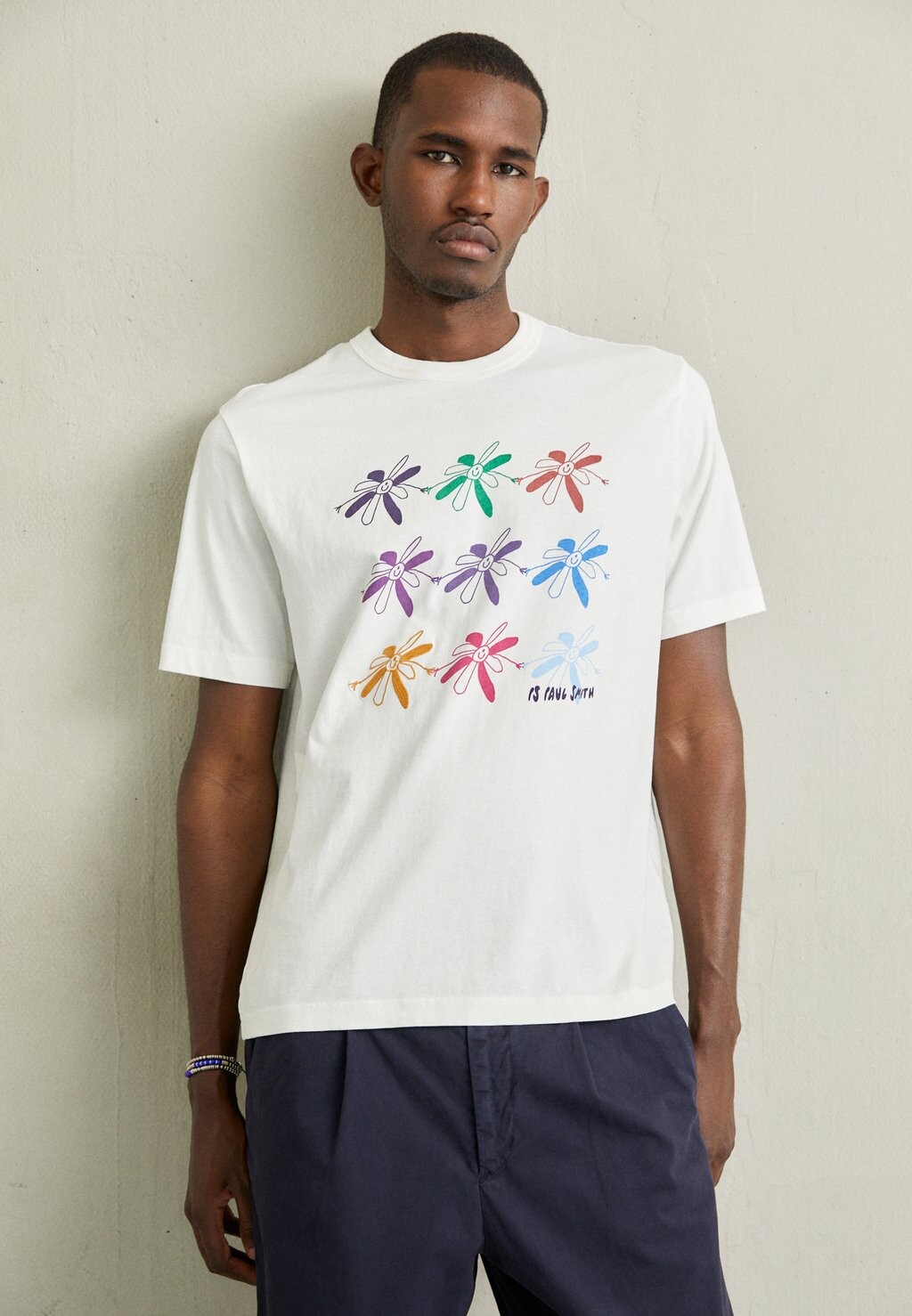 

Футболка с принтом FLOWER GRID PS Paul Smith, кремовый белый