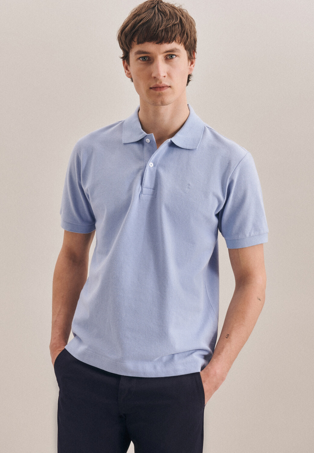 

Поло Seidensticker Polo Shirt Slim, светло-синий