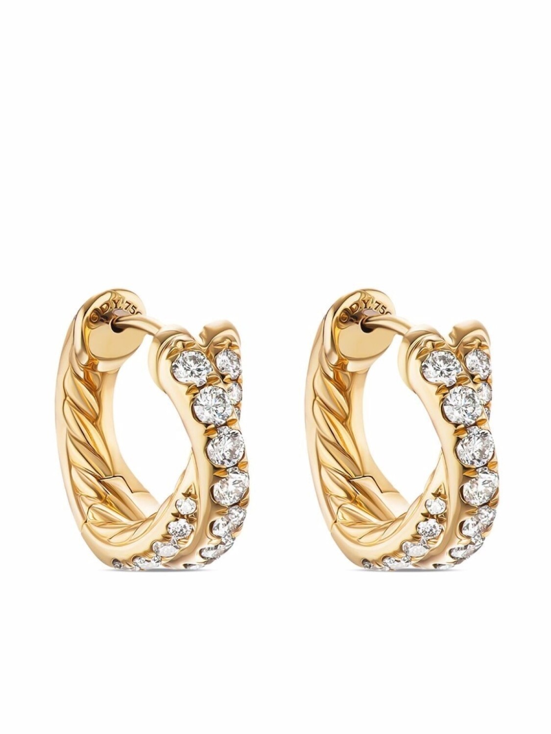 

Серьги-кольца из желтого золота с бриллиантами David Yurman, золотой