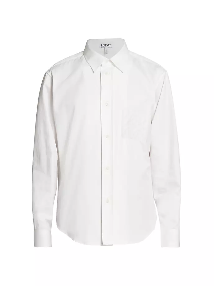 Хлопковая рубашка с карманами и логотипом Loewe, белый