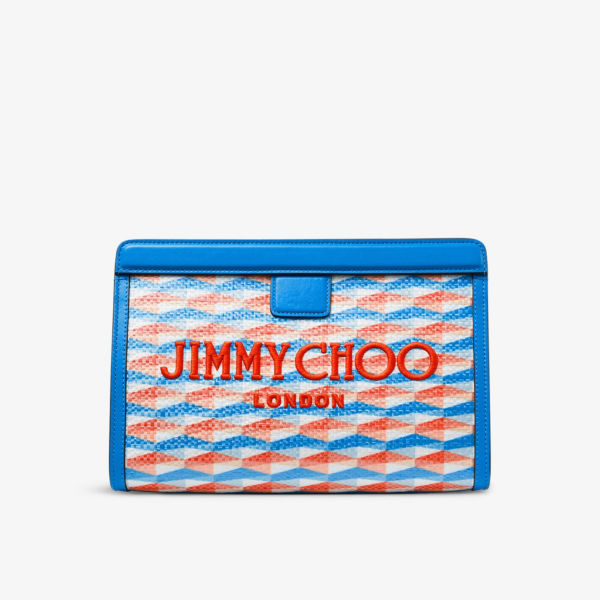 

Клатч avenue из парусины и кожи Jimmy Choo, синий